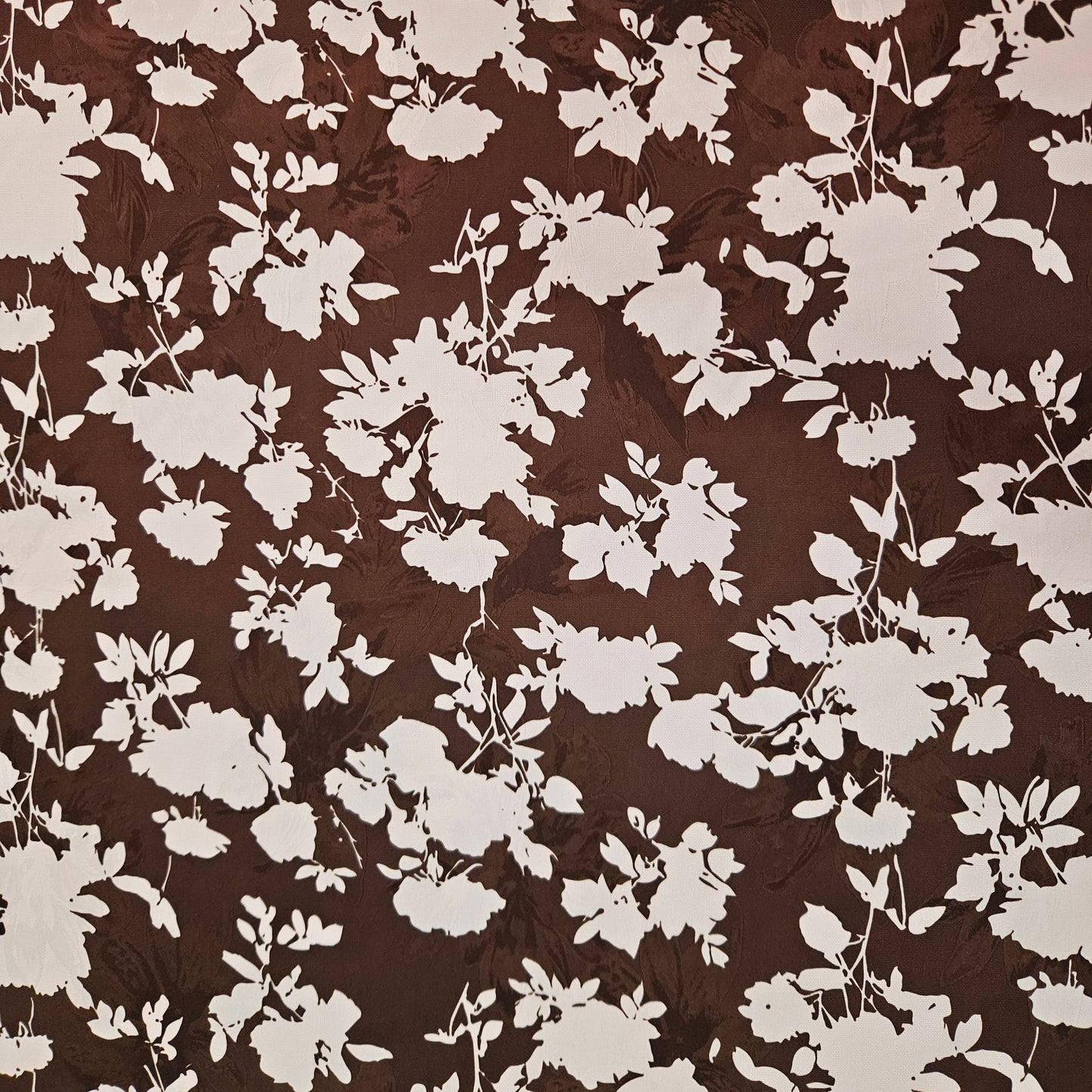 Satin - Pink Florals on Brown