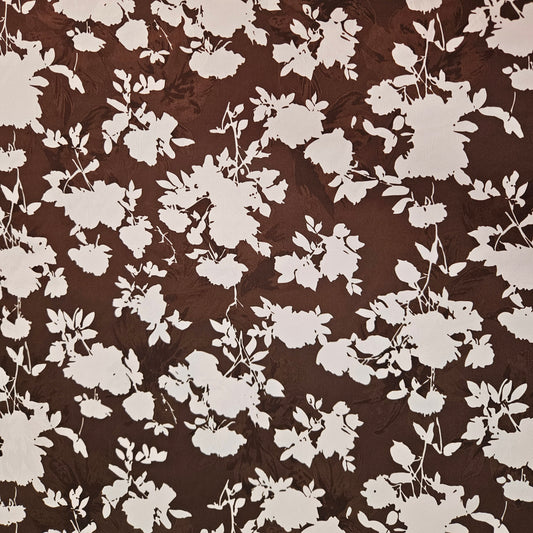 Satin - Pink Florals on Brown