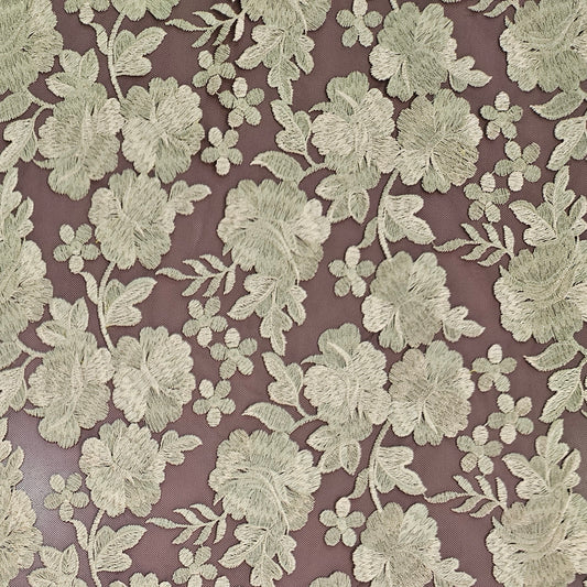Double Scalloped Edged Lace - Gold Floral