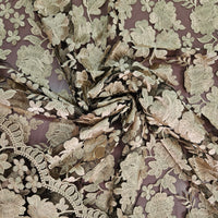 Double Scalloped Edged Lace - Gold Floral
