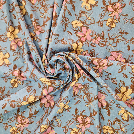 Jacquard - Florals on Blue