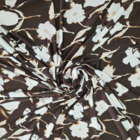 KNIT - Cream Florals on Brown