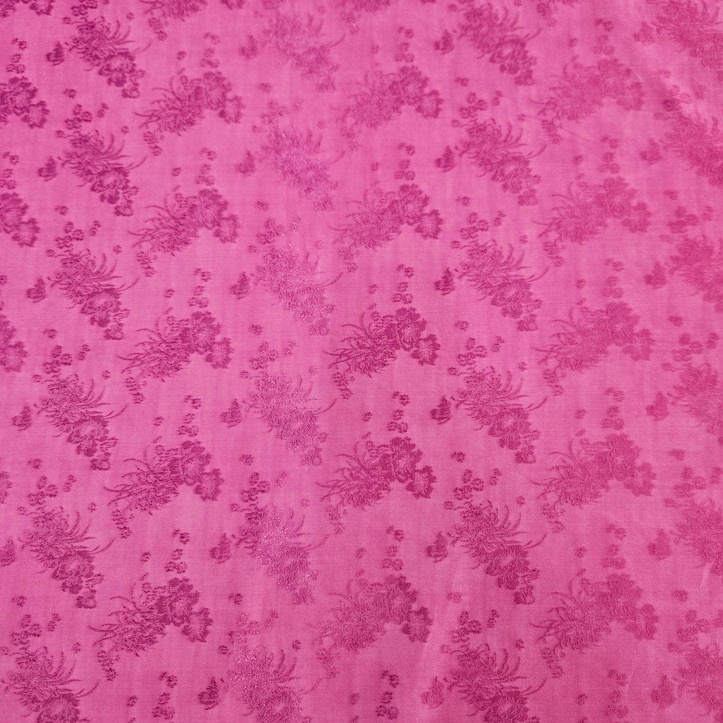 Jacquard Satin - Pink Floral