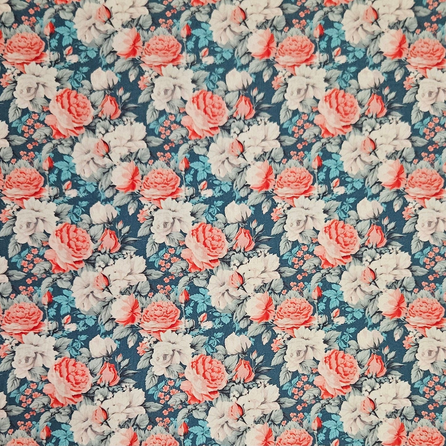 Pink & Cream Carnations on Teal