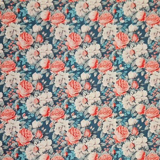 Pink & Cream Carnations on Teal