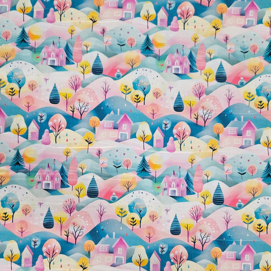 Pastel Village Winter