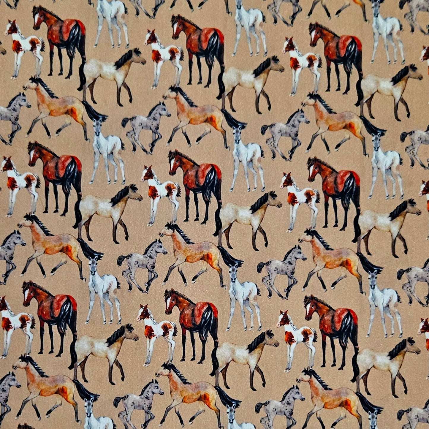 Horses on Light Brown