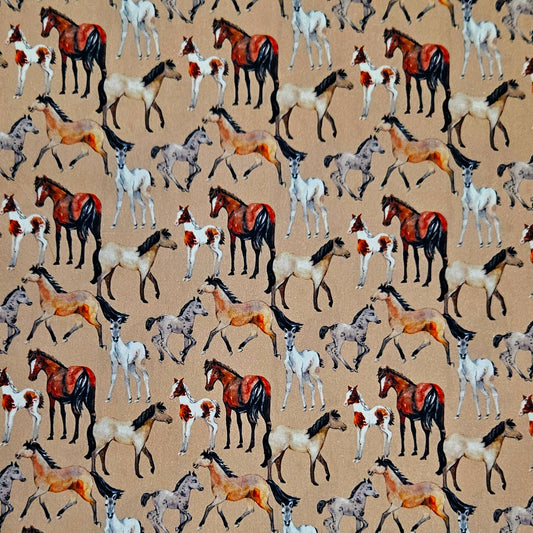 Horses on Light Brown