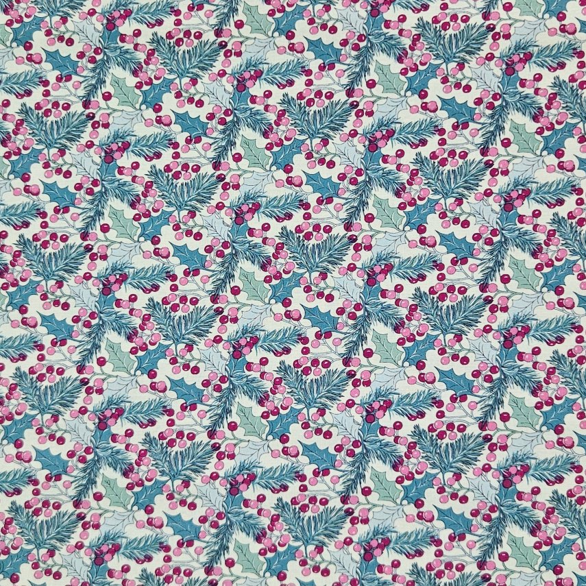 Liberty - A Woodland Christmas - Winterberry Holly B Aqua