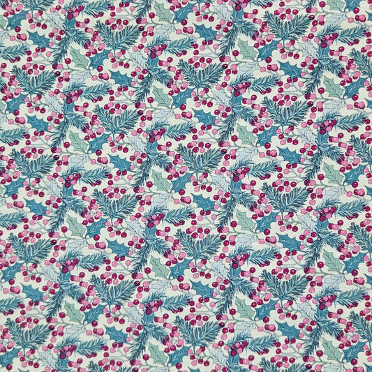 Liberty - A Woodland Christmas - Winterberry Holly B Aqua