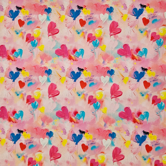 Painted Hearts on Pink