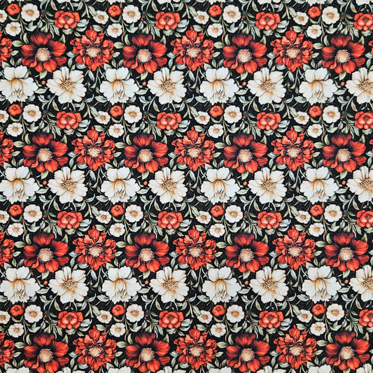 Red and White Layered Florals 7758