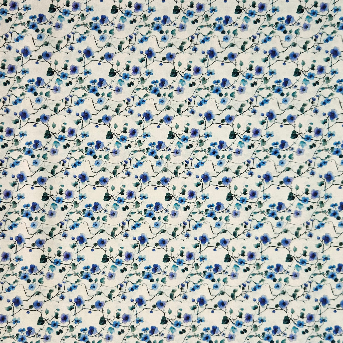 Mini Florals - Blossoming Vine Blue 7805