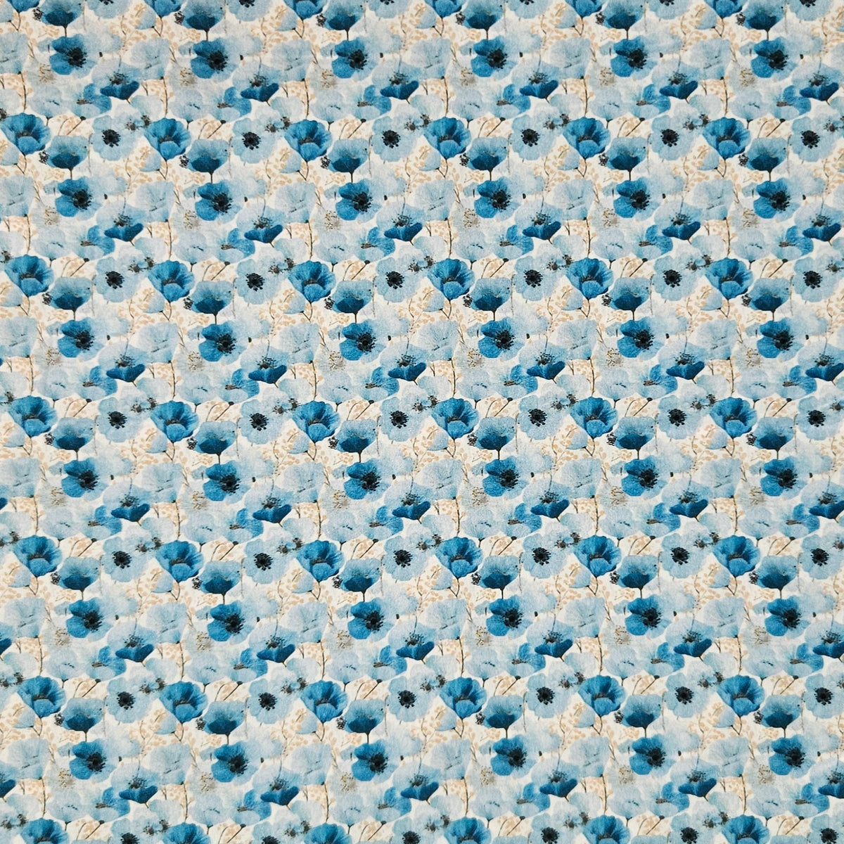 Mini Florals - Blue Poppies 7814