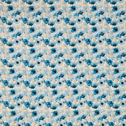 Mini Florals - Blue Poppies 7814