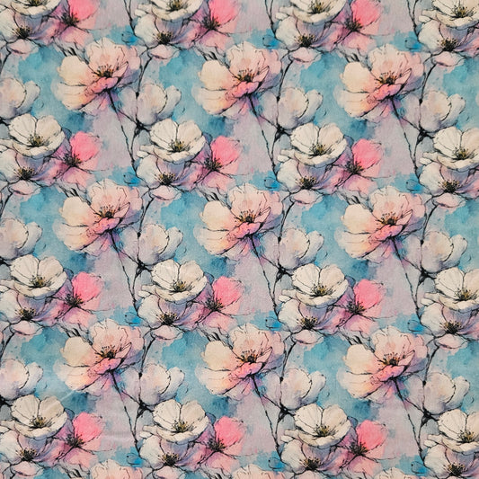 Cherry Blossom Sketch - Blue 7830