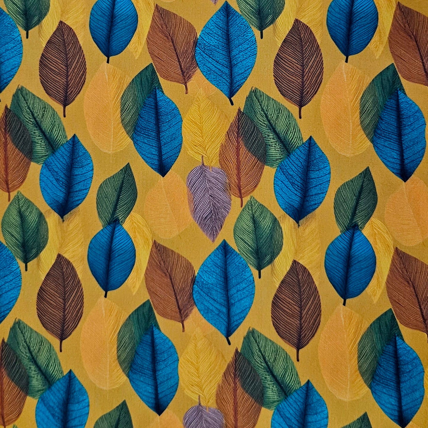 Autumn Leaves on Mustard