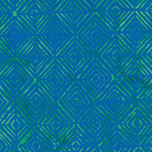 Batik - 2157 Green and Blue Diamonds
