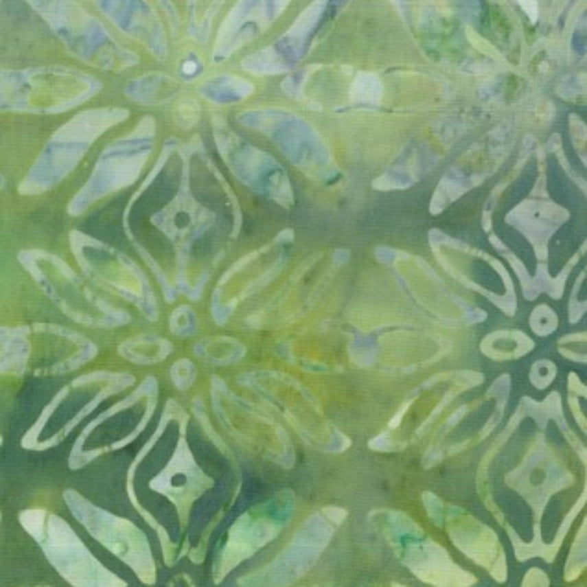 Batik -1940 Geometric Flower Olive