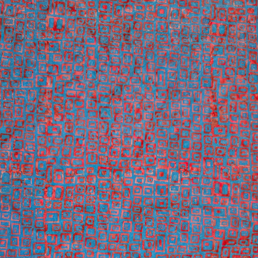 Batik - 2166 Miniature Maze Red on Blue