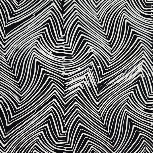 Batik - 1534 Ripple Zig Zag Black White