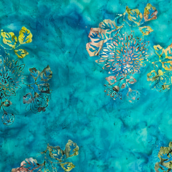compare product Batik - 41-9 Dahlias on Blue