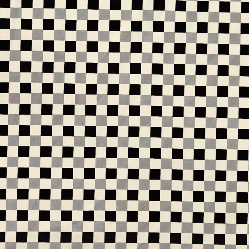 Cream Check - Black and Grey - 10mm