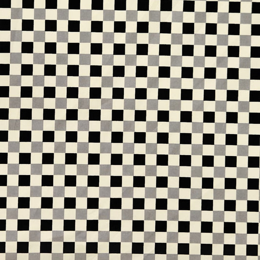 Cream Check - Black and Grey - 10mm