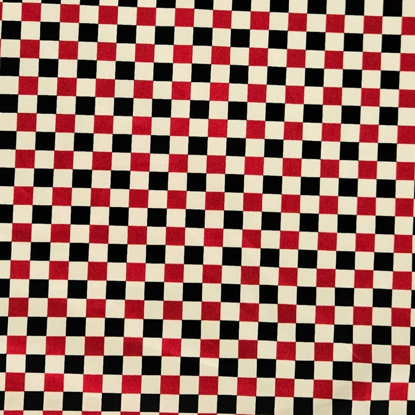 Cream Check - Black and Red - 10mm