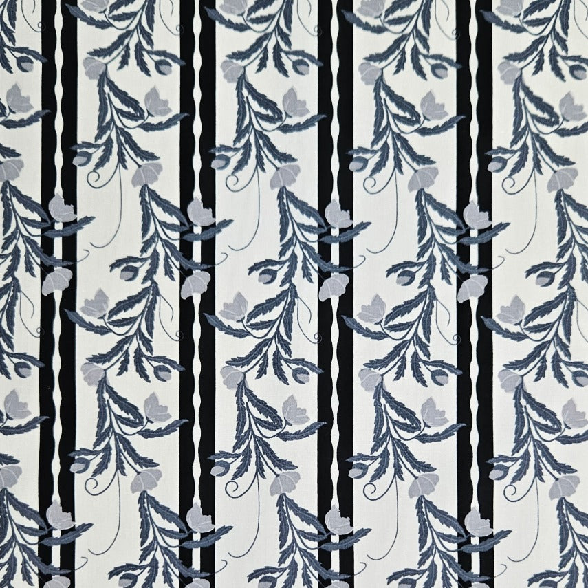 Budding Vine Striped - Grey