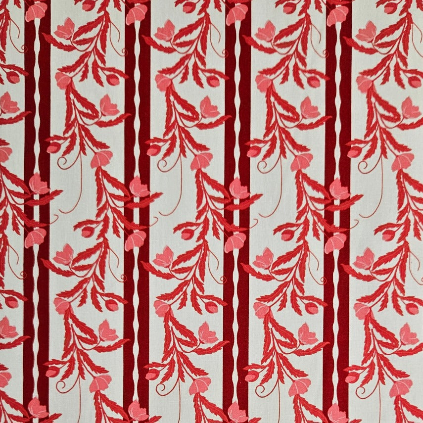 Budding Vine Striped - Red
