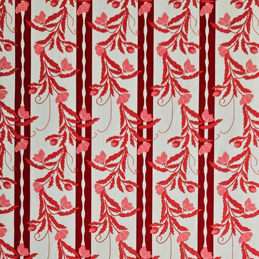 Budding Vine Striped - Red