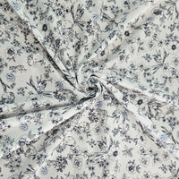 COTTON - Florals and Jungle Animals on White