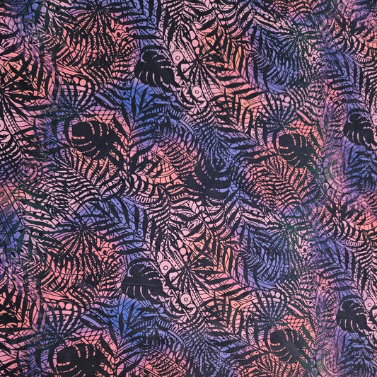 COTTON - Leaves on Tribal Designs