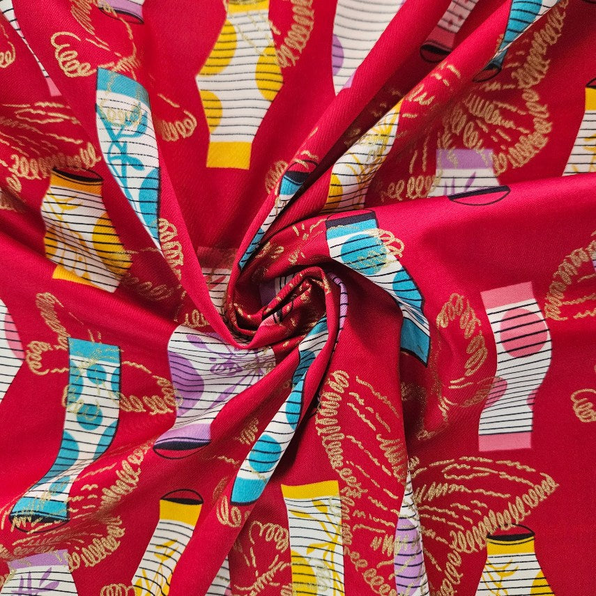 COTTON SATEEN - Red Festival