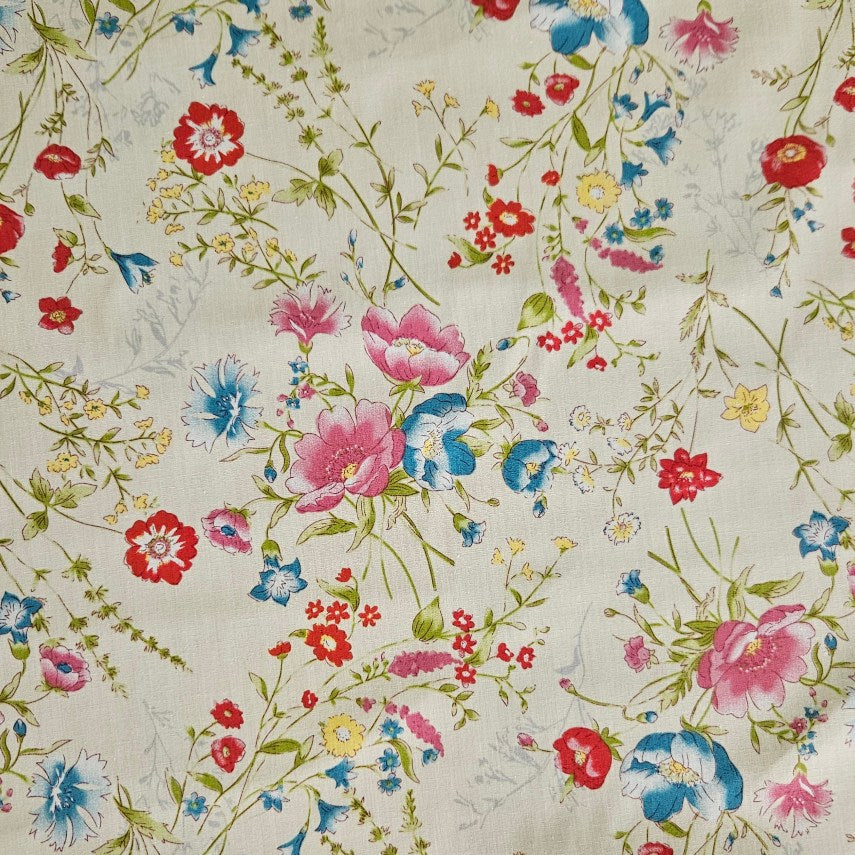 COTTON - Wild Floral on Cream
