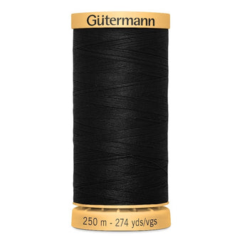 compare product Gutermann 250m Cotton Thread - Col.5201 - Black