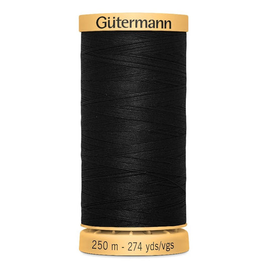Gutermann 250m Cotton Thread - Col.5201 - Black