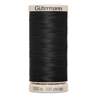 compare product Gutermann 200m Waxed Cotton Thread - Col. 5201 - Black