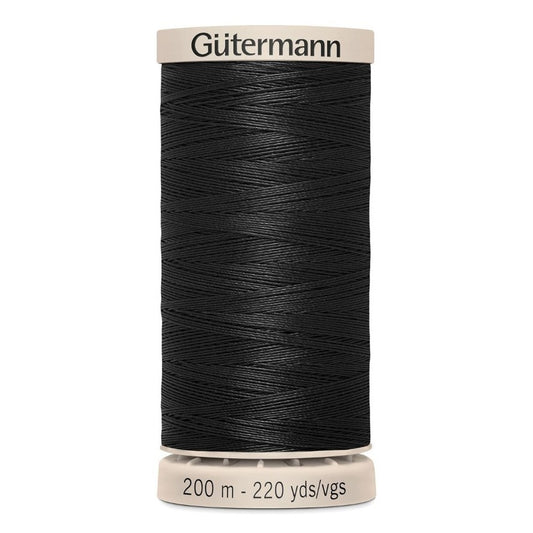 Gutermann 200m Waxed Cotton Thread - Col. 5201 - Black