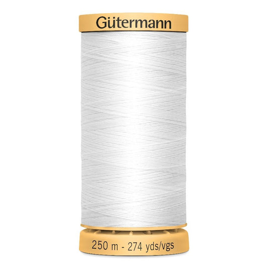 Gutermann 250m Cotton Thread - Col.5709 - White