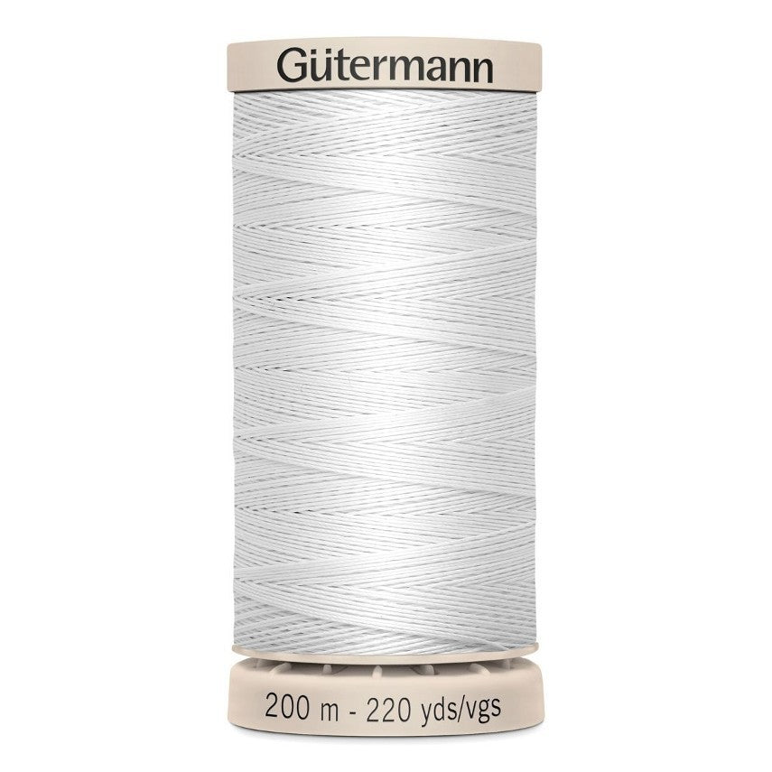 Gutermann 200m Waxed Cotton Thread - Col.5709 - White