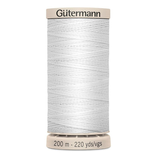 Gutermann 200m Waxed Cotton Thread - Col.5709 - White