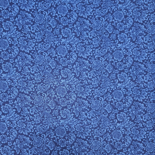 Blue floral pattern on a blue background