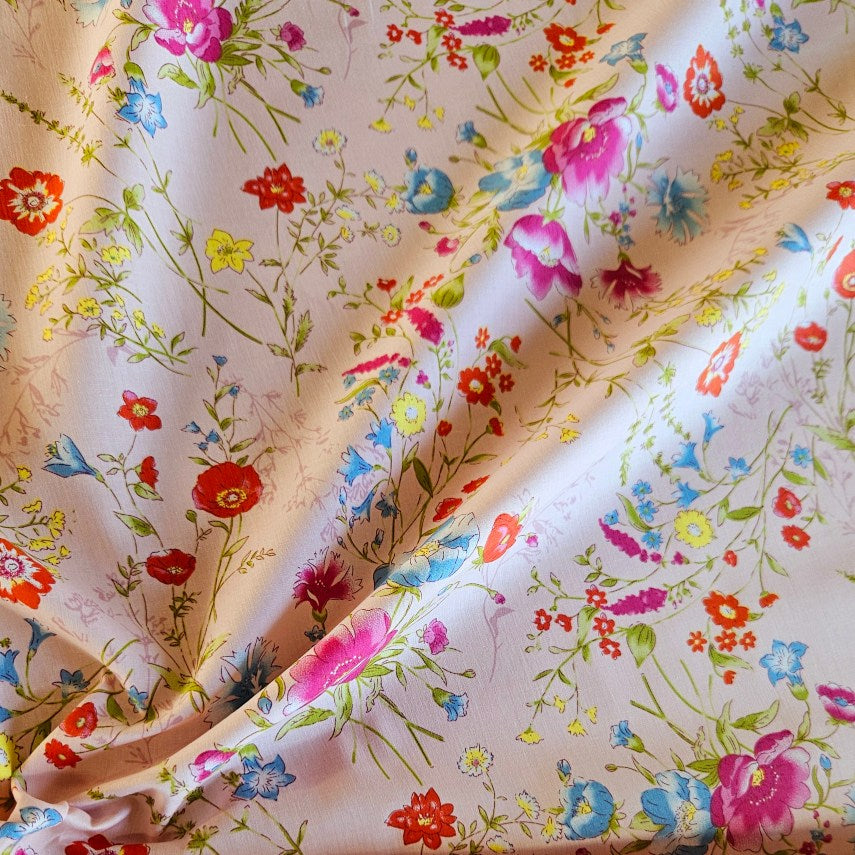 COTTON - Wild Floral on Peach