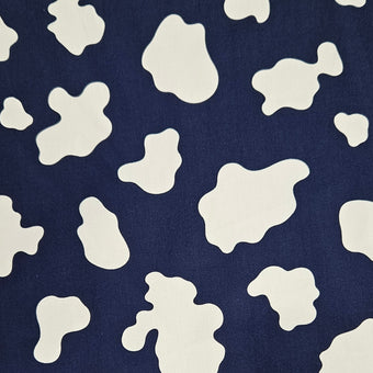 compare product Cow Print - White on Navy