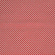 A close-up of a red and white patterned fabric featuring a repeating diagonal grid of small white circles on a red background.