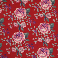 Large Roses on Maroon