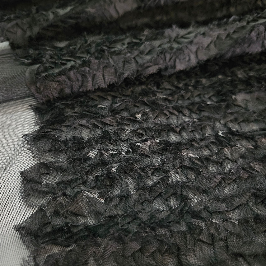 Fancy Ruffle Netting - Black