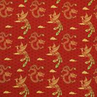 Chinese - Phoenixes and Dragons on Red